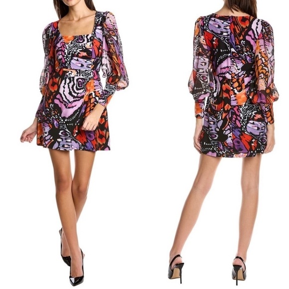 Anthropologie Hutch Elaine long-sleeve square-neck mini dress 16 - Picture 4 of 12